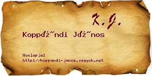 Koppándi János névjegykártya
